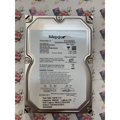 Hard Disk Usato Semifunzionante SATA 3,5" 500GB MAXTOR STM3500320AS 9GT154-326 MX1A 09305 KRATSG