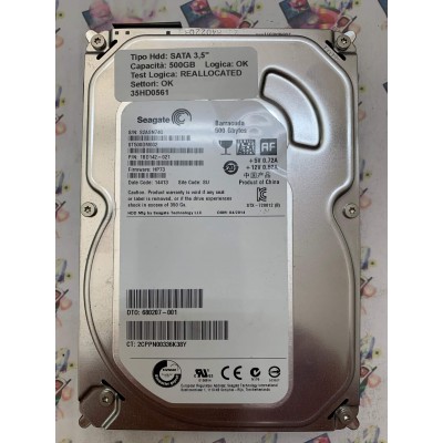 Hard Disk Usato Semifunzionante SATA 3,5" 500GB SEAGATE ST500DM002 1BD142-021 HP73 14413 SU