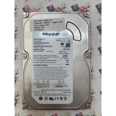 Hard Disk Usato Funzionante 100% OK SATA 3,5" 160GB MAXTOR STM3160815AS 9DS132-327 3.AAD 08252 SU