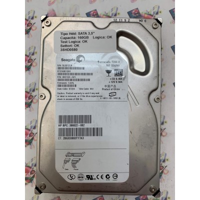 Hard Disk Usato Funzionante 100% OK SATA 3,5" 160GB SEAGATE ST3160812AS 9BD132-021 3.AHL 07224 WU