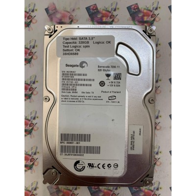 Hard Disk Usato Semifunzionante SATA 3,5" 320GB SEAGATE ST3320813AS 9FZ182-021 HP14 09454 TK