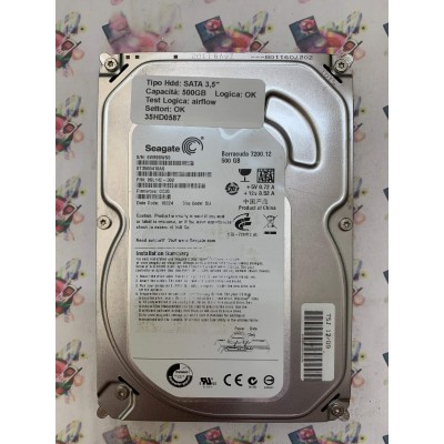 Hard Disk Usato Semifunzionante SATA 3,5" 500GB SEAGATE ST3500418AS 9SL142-302 CC38 10224 SU