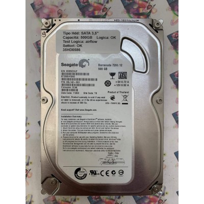 Hard Disk Usato Semifunzionante SATA 3,5" 500GB SEAGATE ST3500418AS 9SL142-303 CC46 11203 TK