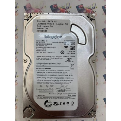 Hard Disk Usato Funzionante 100% OK SATA 3,5" 160GB MAXTOR STM3160813AS 9HM181-327 MC1J 10066 TK