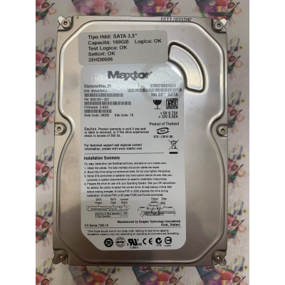 Hard Disk Usato Funzionante 100% OK SATA 3,5" 160GB MAXTOR STM3160815AS 9DS132-327 3.AAD 08255 TK