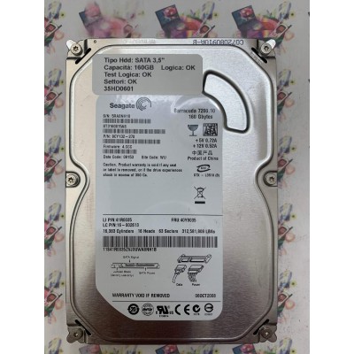 Hard Disk Usato Funzionante 100% OK SATA 3,5" 160GB SEAGATE ST3160815AS 9CY132-278 4.CCC 09153 WU