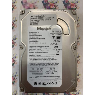 Hard Disk Usato Semifunzionante SATA 3,5" 160GB MAXTOR STM3160211AS 9DR112-326 3.AAE 07286 SU