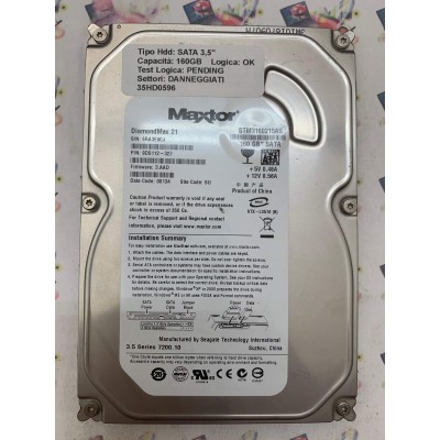 Hard Disk Usato Semifunzionante SATA 3,5" 160GB MAXTOR STM3160215AS 9DS112-327 3.AAD 08134 SU 6RA3E0CJ