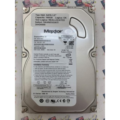 Hard Disk Usato Semifunzionante SATA 3,5" 160GB MAXTOR STM3160815AS 9DS132-327 3.AAD 08252 SU 6RA61N93
