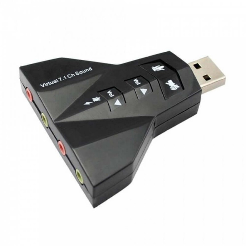 Scheda Audio 3D 7.1 USB Sound Home Theatre Per Notebook PC Plug & Play