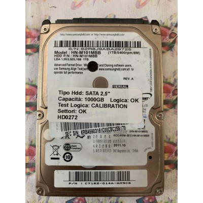 Hard Disk Usato Semifunzionante SATA 2,5" 1000GB SAMSUNG HN-M101MBB C7102-G14A-AH9C6 A 2011.10