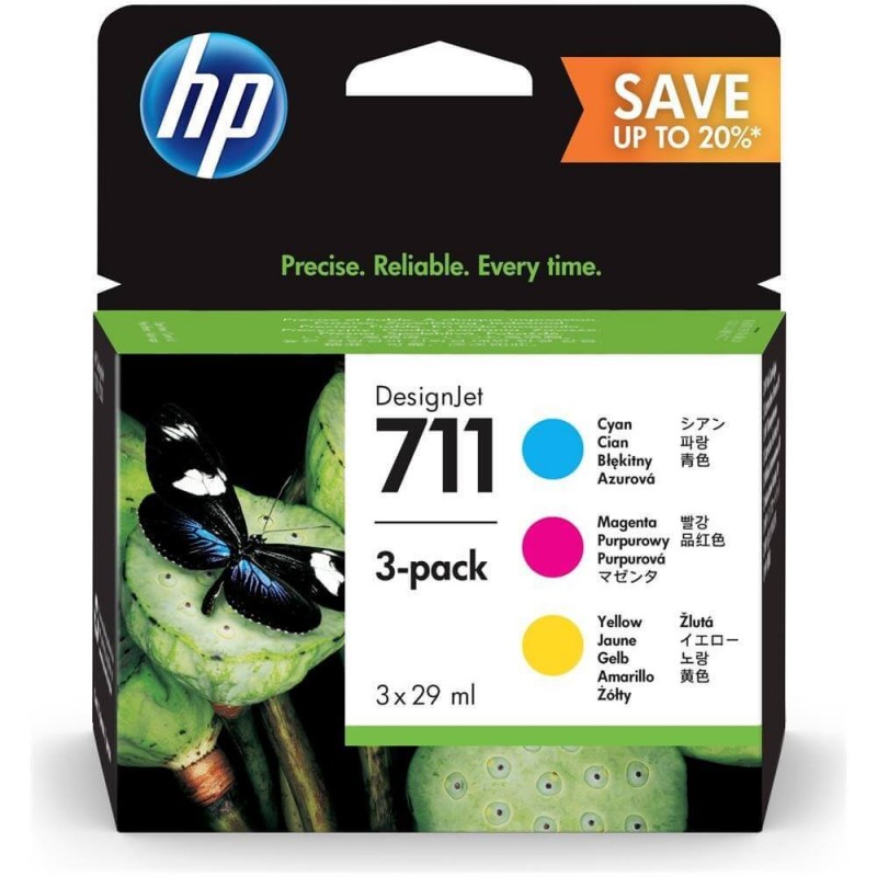 Multipack 3 Cartucce Originali Hp P2V32A 711 C M Y 29ml