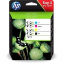Multipack 4 Cartucce Originali HP 3YP34AE  912 XL BK C M Y XL