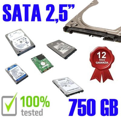 Hard Disk Usato Sata  2,5" 750GB Testato 100% OK Funzionante 1 Anno Garanzia Varie Marche Vari Modelli