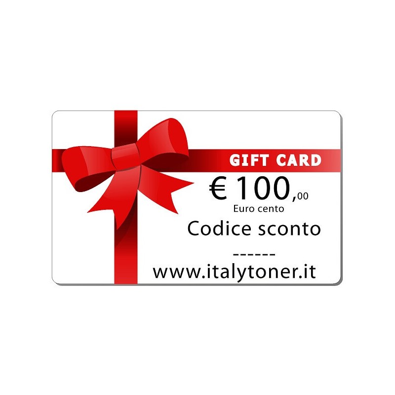 Gift Card Valore 100 euro spendibile sul sito italytoner.it
