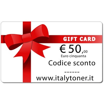 Gift Card Valore 50 euro spendibile sul sito italytoner.it