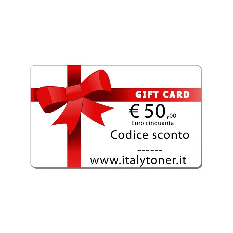 Gift Card Valore 50 euro spendibile sul sito italytoner.it