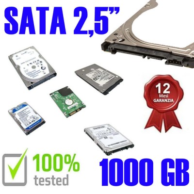Hard Disk Usato Sata  2,5" 1000GB 1TB Testato 100% OK Funzionante 1 Anno Garanzia Varie Marche Vari Modelli