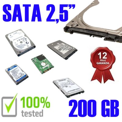 Hard Disk Usato Sata  2,5" 200GB Testato 100% OK Funzionante 1 Anno Garanzia Varie Marche Vari Modelli