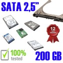 Hard Disk Usato Sata  2,5" 200GB Testato 100% OK Funzionante 1 Anno Garanzia Varie Marche Vari Modelli