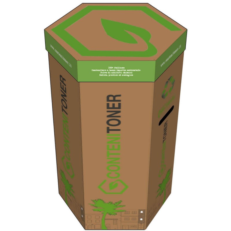 Ecobox 30x30x70 Contenitor Pro 1S15 Contratto Smaltimento Toner e Cartucce Circa 15 Toner