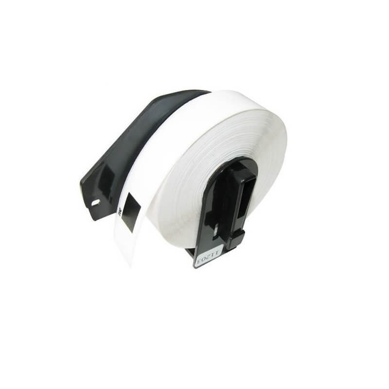300 ETICHETTE ADESIVE IN CARTA COMPATIBILI BROTHER DK-11203 mm 17X87 CON SUPPORTO IN PLASTICA