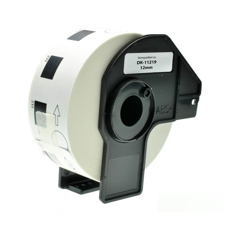 1200 ETICHETTE ADESIVE IN CARTA COMPATIBILI BROTHER DK-11219 mm 12 CIRCOLARI CON SUPPORTO IN PLASTICA