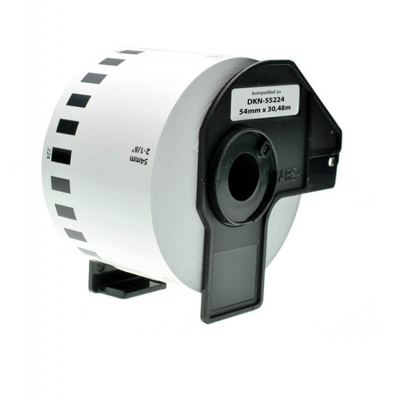 ETICHETTA IN CARTA COMPATIBILE BROTHER DK-N55224 54mm X 30,48 mt CON SUPPORTO IN PLASTICA