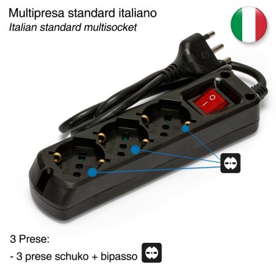 Multipresa 3 Posti Velamp 3...