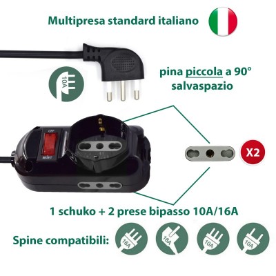 Multipresa 3 Posti Velamp 1...
