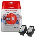 Kit 2 Cartucce Originali Canon 8286B006 PG-545XL + CL-546XL Bk Col + Carta Fotografica 50 Fogli 10x15cm