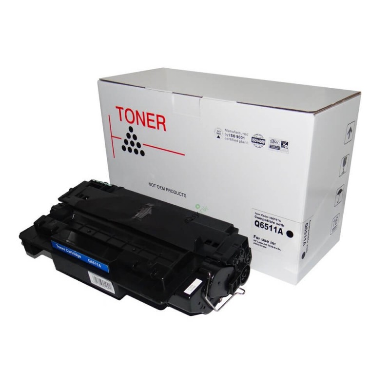 TONER COMPATIBILE HP Q6511A 11A Canon 0985B001 710 Bk Nero 6000 Pagine No Oem