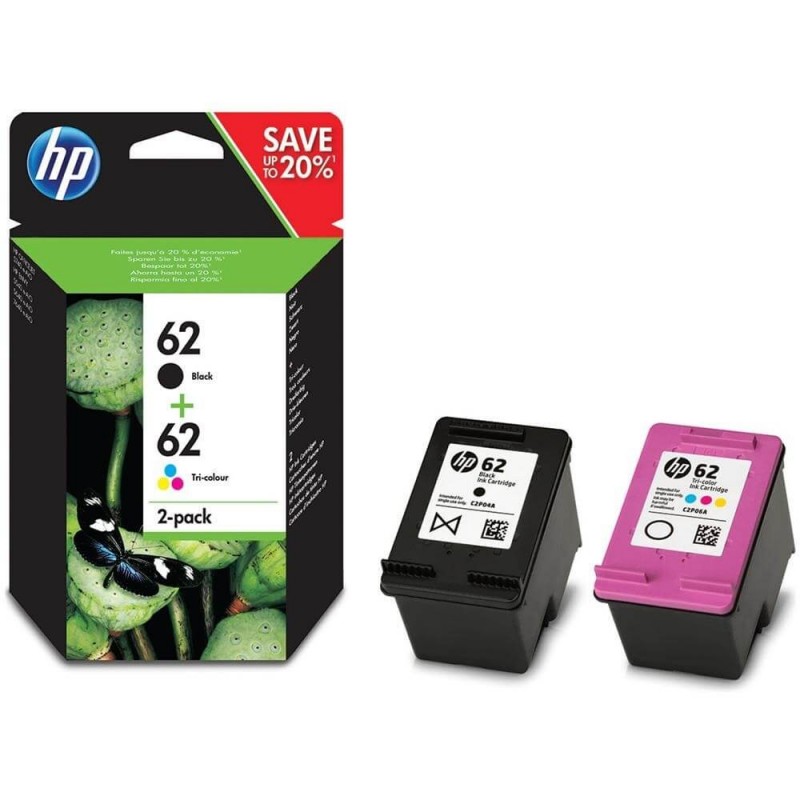 Multipack 2 Cartucce Originali HP 62 N9J71AE Bk Colore