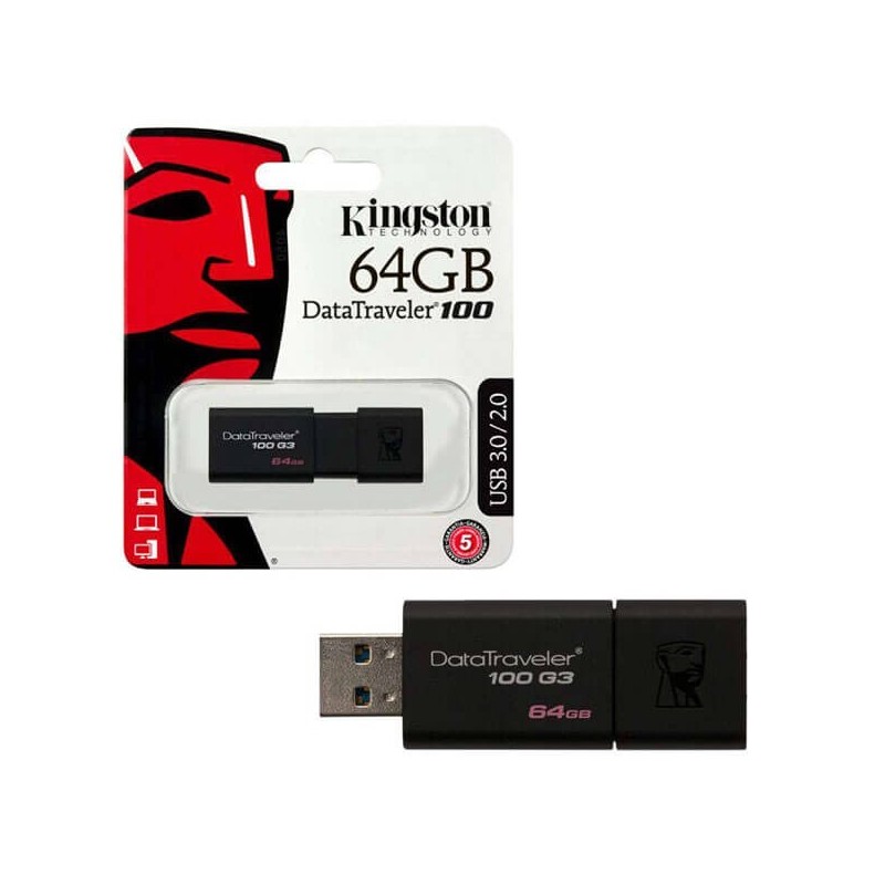 Pendrive Kingston 64Gb Usb 2.0 3.0 DT100G3/64GB